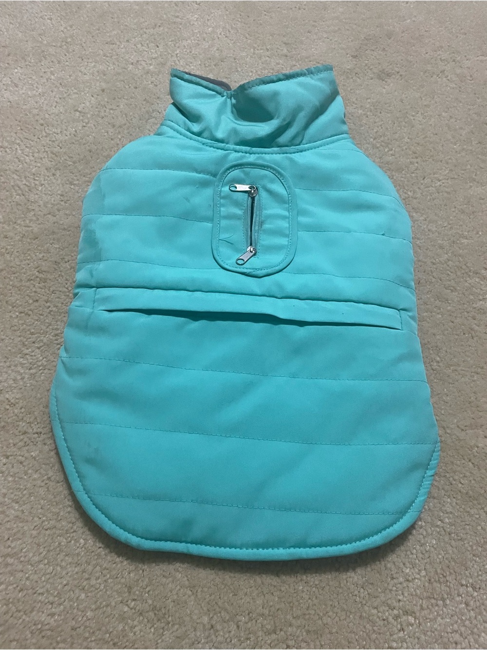 Aqua Blue Quilted Dog Puffer Vest